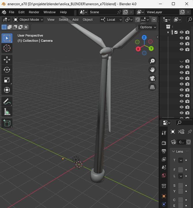 ENERCON E70 WKA-Modell in Blender